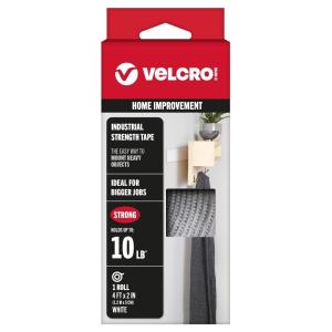 imageVELCRO Brand Heavy Duty Fasteners  4x2 Inch Strips with Adhesive 8 Sets  Holds 10 lbs  Black Industrial Strength Stick On Tape  Indoor or Outdoor Use VEL30703USA 8 Count Pack of 1White