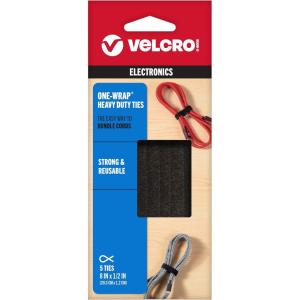 imageVELCRO Brand ONEWRAP Ties  Cable Management Wires ampamp Cords  Self Gripping Cable Ties Reusable  5 Ct  8quot x 12quot  MulticolorBlack