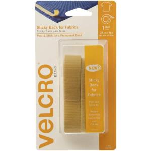 imageVELCRO Brand for Fabrics  Permanent Sticky Back Fabric Tape for Alterations and Hemming  Peel and Stick  No Sewing Gluing or Ironing  PreCut Ovals 1 x 34 inch Black  8 Sets91879Brown
