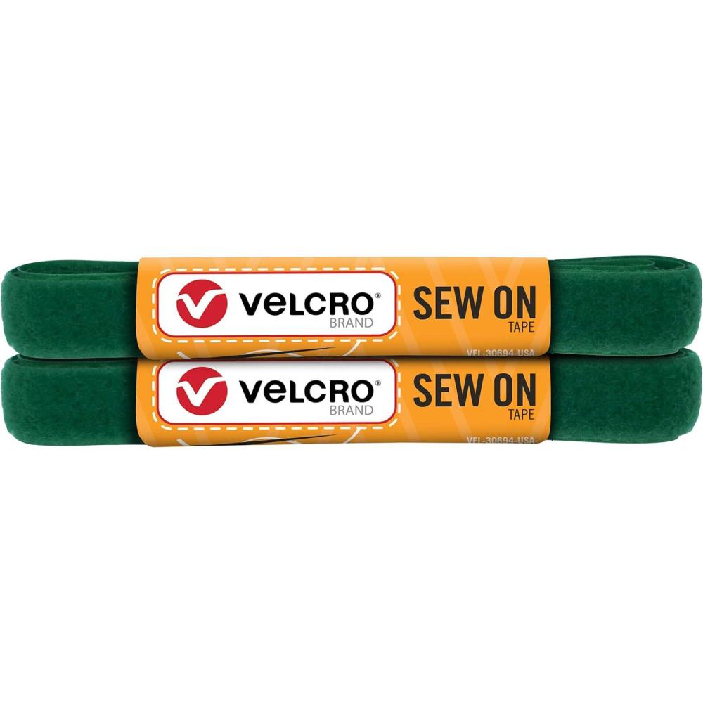 imageVELCRO Brand Sew on Tape 15ft x 34 in Variety Pack 7 Colors for Fabrics Clothing and Crafts Substitute for Snaps and Buttons Cut Strips to LengthGreen