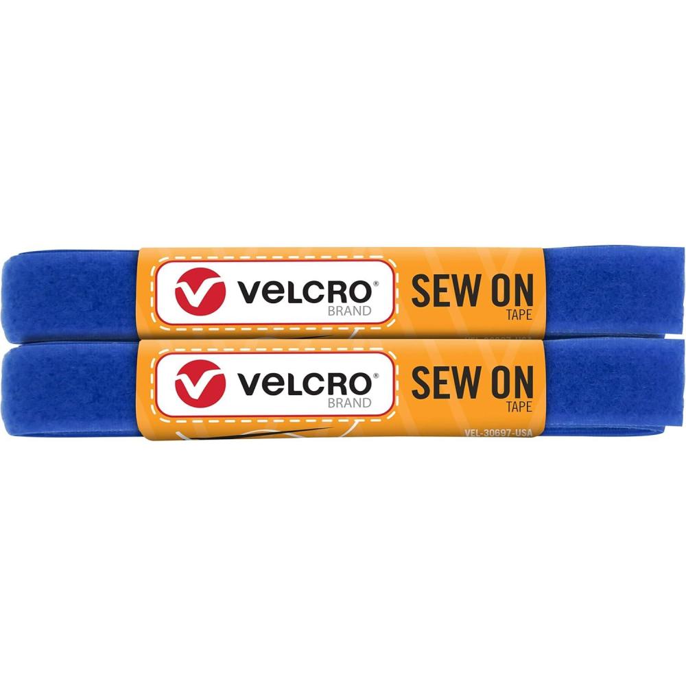 imageVELCRO Brand Sew on Tape 15ft x 34 in Variety Pack 7 Colors for Fabrics Clothing and Crafts Substitute for Snaps and Buttons Cut Strips to LengthRoyal Blue