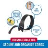 imageVELCRO Brand 150pk Cable Ties Value Pack  Replace Zip Ties with Reusable Straps Reduce Waste  For Wire Management and Cord Organizer  8 x 12quot Thin PreCut Design Black and GrayBlack and Gray