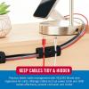 imageVELCRO Brand Cord Organizer for Desk Cable Management Nightstand Organization Unique Dual Function Cable Sleeve Cord Keepers Combo Holds Wires for Easy Access Route to Hide Small 2pk BlackSmall 2Pk