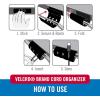 imageVELCRO Brand Cord Organizer for Desk Cable Management Nightstand Organization Unique Dual Function Cable Sleeve Cord Keepers Combo Holds Wires for Easy Access Route to Hide Small 2pk BlackMedium 2Pk