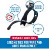 imageVELCRO Brand Heavy Duty Cable Ties Reusable  60Pc Bulk Pack  8 x 12quot ONEWRAP Straps Black  Strong Wire Management  Cord Bundling for Home Office and Data CentersBlack