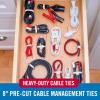 imageVELCRO Brand Heavy Duty Cable Ties Reusable  60Pc Bulk Pack  8 x 12quot ONEWRAP Straps Black  Strong Wire Management  Cord Bundling for Home Office and Data CentersWhite