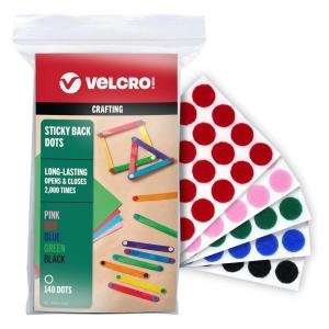 imageVELCRO Brand Dots with Adhesive  140 Sets 5 Colors  Red Blue Pink Green Black  Teacher Must Haves for Classroom  Perfect for Arts and Crafts Office Organization  58quot Sticky Back CirclesMultiColor