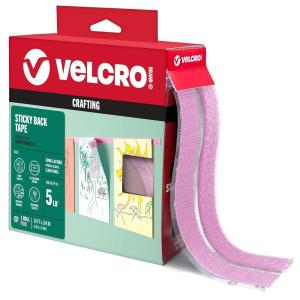 imageVELCRO Brand Dots with Adhesive  140 Sets 5 Colors  Red Blue Pink Green Black  Teacher Must Haves for Classroom  Perfect for Arts and Crafts Office Organization  58quot Sticky Back CirclesPink