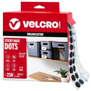 imageVELCRO Brand Dots with Adhesive  250 Sets White and Black Assorted  Preschool Classroom Must Haves  Sticky Back Circles Perfect for Teachers  12 Inch Round Tape VEL40031USASticky Dots with Adhesive