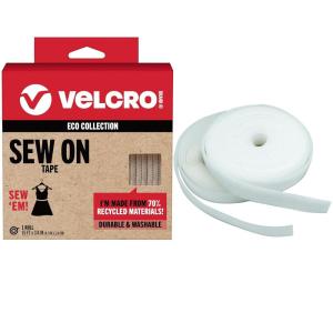 imageVELCRO Brand ECO Collection Tapes Sew On Tape for Clothes and Fabrics  Non Adhesive Cut Strips to Custom Length for Sewing  15ft x 34in Roll BlackWhite