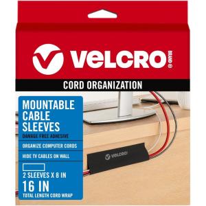 imageVELCRO Brand Mountable Cable Management Sleeve  Cord Hider Mounts on Walls or Desk  Pefect Wire Organizer for Home or Office  Removable Damage Free Adhesive  12in White 2pk 12in  2PkBlack