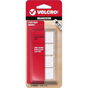 imageVELCRO Brand Mounting Squares  Pack of 32  78 Inch White  Adhesive Sticky Back Hook and Loop Fasteners for Home Office or Crafting  Strong Secure Hold 90923