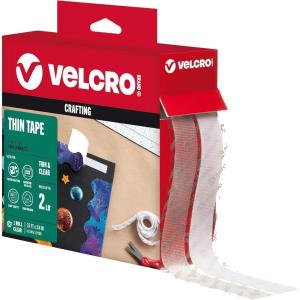 imageVELCRO Brand Thin Clear Tape  15 Ft x   Cut Strips to Length  Home Office or Crafts Fastening Solution  Large Roll 91325