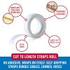imageVELCRO Brand VEL30769AMS Wide Straps 1 in x 30 ft Roll  Cut to Length Reusable SelfGripping Tape  Bundle Poles Wood Pipes Lumber Garage Organization for Tool Handles Hoses More  White 1inWhite