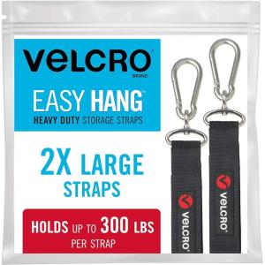 imageVELCRO Brand VEL30687USA Easy Hang Heavy Duty Garage or Laundry Room Organization and Storage Strap Medium2Pk Black2pk Large Holds 300lbs