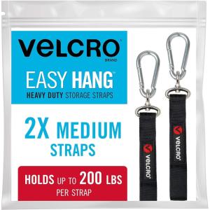 imageVELCRO Brand VEL30687USA Easy Hang Heavy Duty Garage or Laundry Room Organization and Storage Strap Medium2Pk Black2pk Medium Holds 200lbs