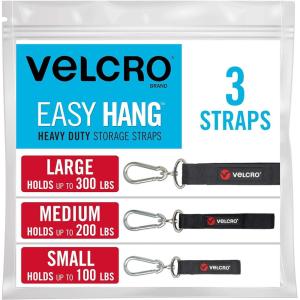 imageVELCRO Brand VEL30687USA Easy Hang Heavy Duty Garage or Laundry Room Organization and Storage Strap Medium2Pk BlackVariety Pack Holds 100300lbs