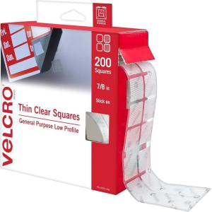 imageVELCRO Brand Clear Dots with Adhesive Square  200pk 78quot Mounting Squares  Double Sided Tape for Office Classroom Teacher Must Haves  Thin Low Profile  VEL40021USA