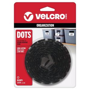 imageVELCRO Brand Dots with Adhesive  Sticky Back Round Hook and Loop Circles  58in 80 Pack  Arts and Crafts School Projects 95215W WhiteBlack