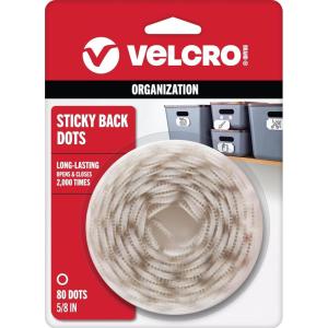 imageVELCRO Brand Dots with Adhesive  Sticky Back Round Hook and Loop Circles  58in 80 Pack  Arts and Crafts School Projects 95215W WhiteWhite