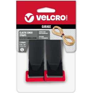 imageVELCRO Brand Garage Organization  Elastic Cinch Straps with Buckle Bundle Poles and Stakes Organize Power Tool Cords  Adjustable and Stretch for Snug Fit  Black 2ct Medium  15quot x 1quotSmall  8 x 1