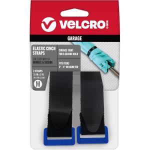 imageVELCRO Brand Garage Organization  Elastic Cinch Straps with Buckle Bundle Poles and Stakes Organize Power Tool Cords  Adjustable and Stretch for Snug Fit  Black 2ct Medium  15quot x 1quotMedium  15 x 1
