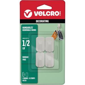 imageVELCRO Brand No Damage Wall Hooks  HANGables Removable Hooks Holds 12 lb  4pk Micro GrayGray