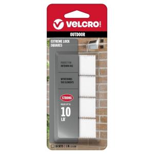 imageVELCRO Brand Toll Tag Adhesive Mounting Squares Mount Transponders on Car Windshield 16 Sets Extreme Lock Snap Fasteners 1 in Water and UV Resistant with Super Strong Holding Power White16 Sets  1 in
