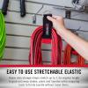 imageVELCRO Brand Easy Hang Stretch Storage Strap  Heavy Duty Holds 20lbs  Elastic Stretches 15X Length  Wrap Extension Cords Bundle Poles and Tool Handles  Medium 24quot BlackSmall 16