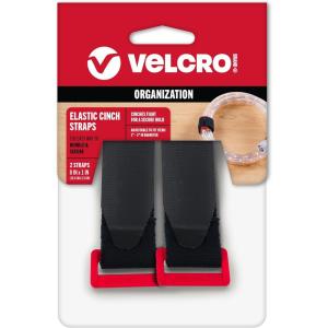 imageVELCRO Brand Elastic Cinch Straps with Buckle  2 Count  Adjustable and Stretch for Snug Fit  for Fastening Power Cords Organizing Cables More  Black s  8in x 1in VEL30095USAS  8in x 1in