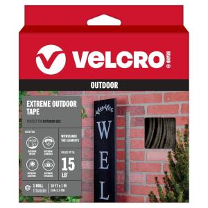 imageVELCRO Brand Extreme Outdoor Heavy Duty Tape  10Ft x 1 In  Holds 15 lbs  Black with Stick on Adhesive  Strong Weather Resistant Holding Power  91843Titanium
