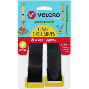imageVELCRO Brand Garden Series Elastic Straps  Versatile Ties to Bundle Stakes Tool Handles Wrap Fencing Camping Gear or Supplies  Adjustable and Stretch for Snug Fit  Black 2ct 15quot x 1quot15 x 1 2ct