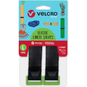 imageVELCRO Brand Garden Series Elastic Straps  Versatile Ties to Bundle Stakes Tool Handles Wrap Fencing Camping Gear or Supplies  Adjustable and Stretch for Snug Fit  Black 2ct 15quot x 1quot30 x 1 2ct