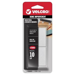 imageVELCRO Brand Heavy Duty Fasteners  4x2 Inch Strips 4 Sets  Holds 10 lbs  StickOn Adhesive Backed  Black Industrial Strength  For Indoor or Outdoor Use 90209White
