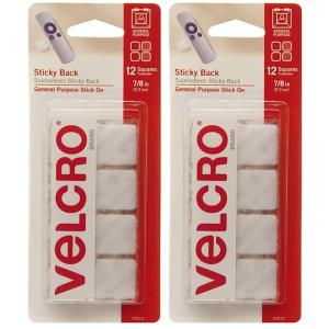 imageVELCRO Brand StickyBack Fasteners Removable Adhesive 088quot X 088quot White 12 count Pack of 1Pack of 2