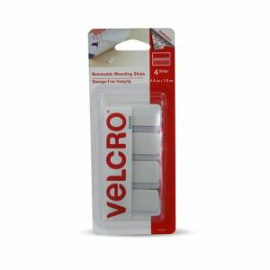 imageVELCRO Brand  Removable Mounting Strips  4 ct 3 12 in x 34 in 95189