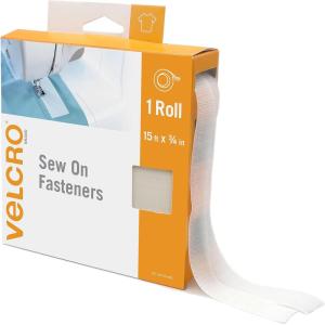 imageVELCRO Brand Sew On Fabric TapeSubstitute for Snaps Buttons or ZippersAlterations and Hemming15ft Bulk Pack Hook and Loop Fastener BlackWhite