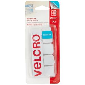 imageVELCRO Brand quotVELCRO Brand  Removable Mounting Squares DamageFree Decorating 34quotquot Pack of 8quot 95190