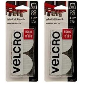 imageVELCRO Brand 90363 Industrial Fasteners StickOn Adhesive  Professional Grade Heavy Duty Strength  Indoor Outdoor Use 1 78in Circles 4 Sets1 78in Pack of 2