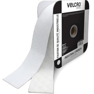 imageVELCRO Brand Heavy Duty Tape with Adhesive  25 Ft Bulk Roll 2quot Wide  Holds 10 lbs White  Industrial Strength Strong Hold for Indoor or Outdoor Use 30082White