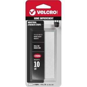 imageVELCRO Brand Industrial Fasteners StickOn Adhesive  Professional Grade Heavy Duty Strength Holds up to 10 lbs on Smooth Surfaces  Indoor Outdoor Use 4in x 2in 2pk Strips 2 Sets 90200