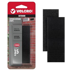 imageVELCRO Brand Industrial Strength Fasteners  Extreme Outdoor Weather Conditions  Heavy Duty Strength Holds up to 15 lbs  4 x 2 inch Strips 3 Sets Black VEL30758USA