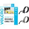 imageVELCRO Brand 150pk Cable Ties Value Pack  Replace Zip Ties Reduce Waste  Black and Gray ampamp 91836 VELSTRAP Cinch Straps with Buckle Pack of 25 12 in x 1 in BlackCable Ties  Cleaner