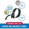 imageVELCRO Brand Cable Management Bundle  8in Mountable Cable Sleeve 2pk  150pk Reusable Cable Ties  Desk ampamp Nightstand Cord Organizer 2pk  Black DamageFree Reusable MultiRoom Use