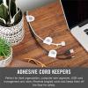 imageVELCRO Brand Cord Keepers  Charging Cord Organizer Cord Holder for Nightstand Desk  Removable Adhesive Backing  Soft Nylon Cable Clips  5pk White